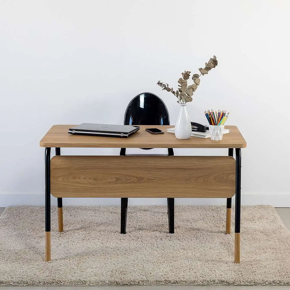 Mesa Escrivaninha Flexus Hanover e Preta 1,20m - Imagem 4