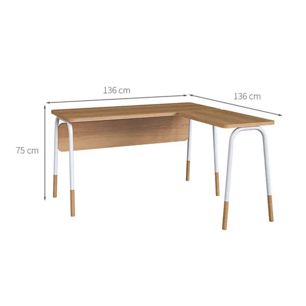 Mesa Escrivaninha Flexus de Canto Hanover e Branca 1,36m - Imagem 6