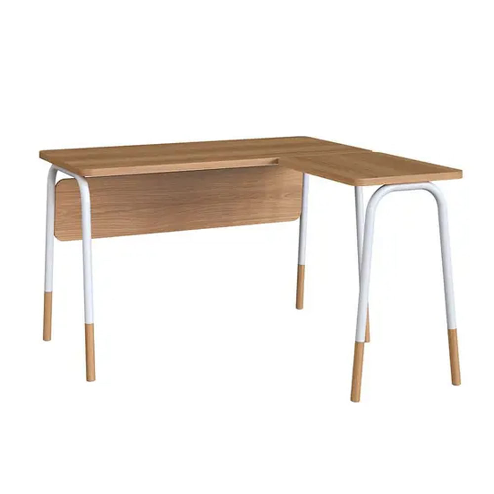 Mesa Escrivaninha Flexus de Canto Hanover e Branca 1,20m