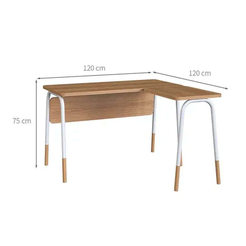 Mesa Escrivaninha Flexus de Canto Hanover e Branca 1,20m - Imagem 6