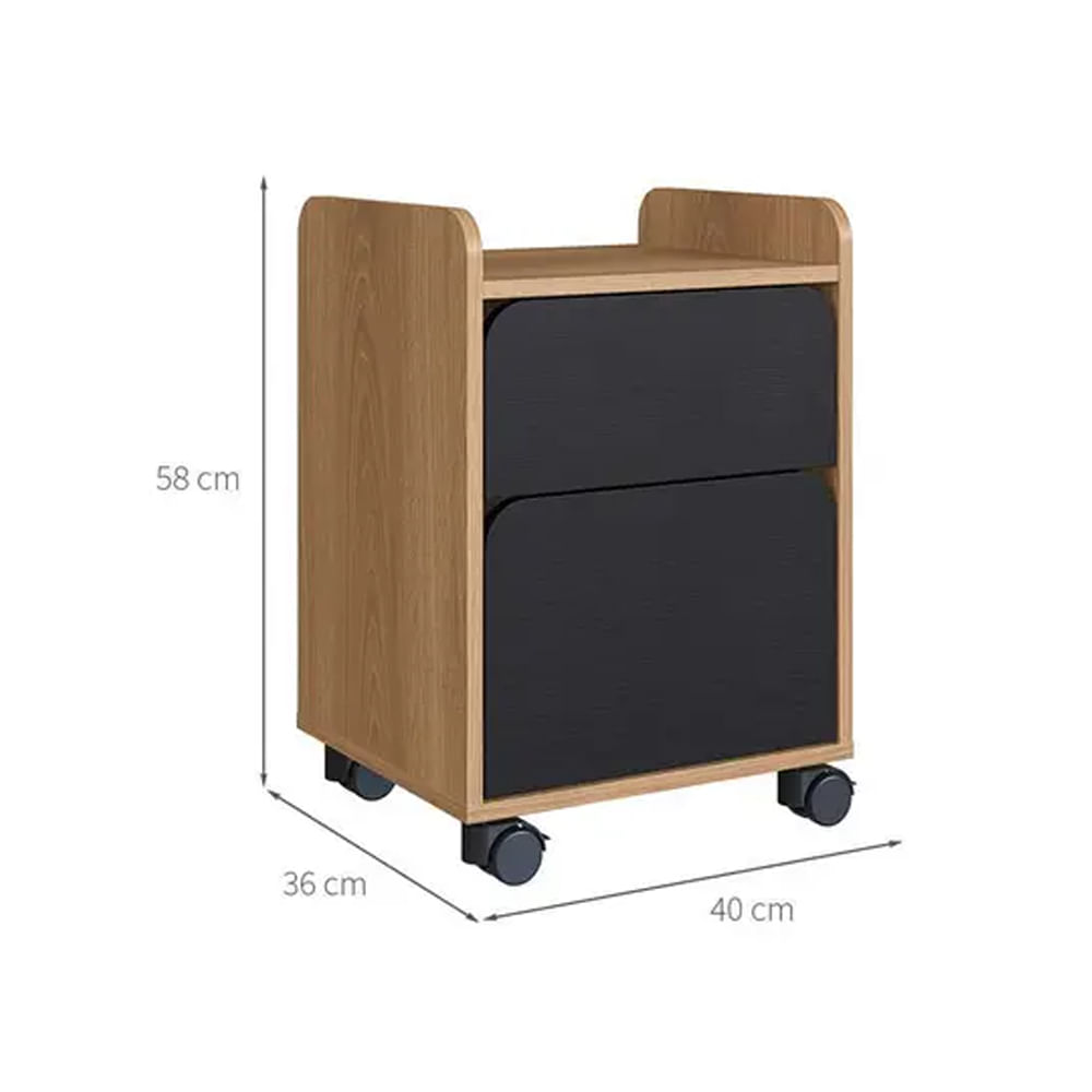 Gaveteiro Flexus com 2 Gavetas Hanover e Preto - Imagem 5