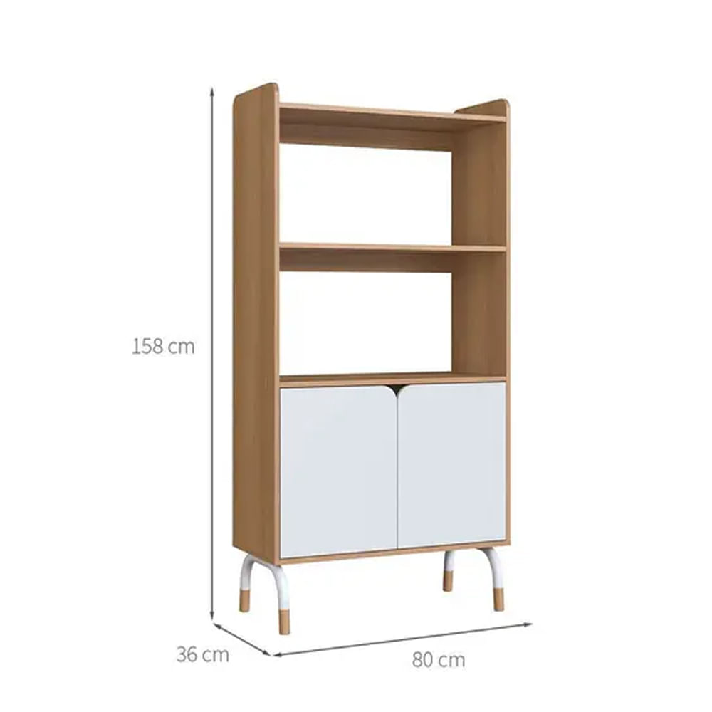 Armário Alto Flexus Home com 2 Portas Hanover e Branco - Imagem 6