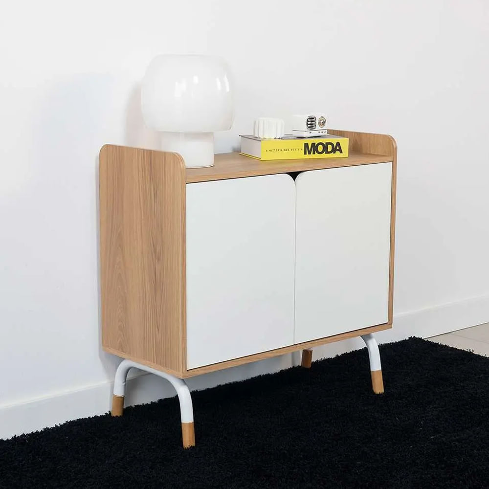 Armário Baixo Flexus Home com 2 Portas Hanover e Branco - Imagem 5