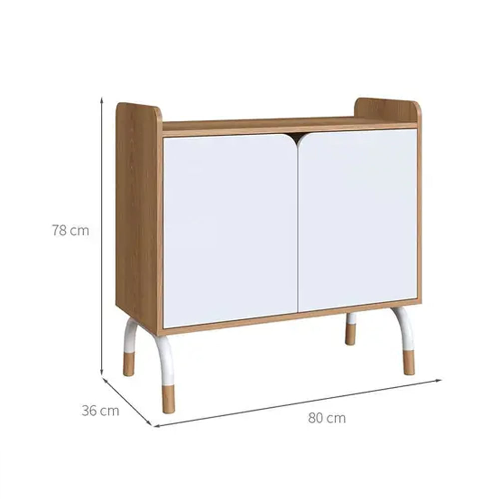 Armário Baixo Flexus Home com 2 Portas Hanover e Branco - Imagem 6