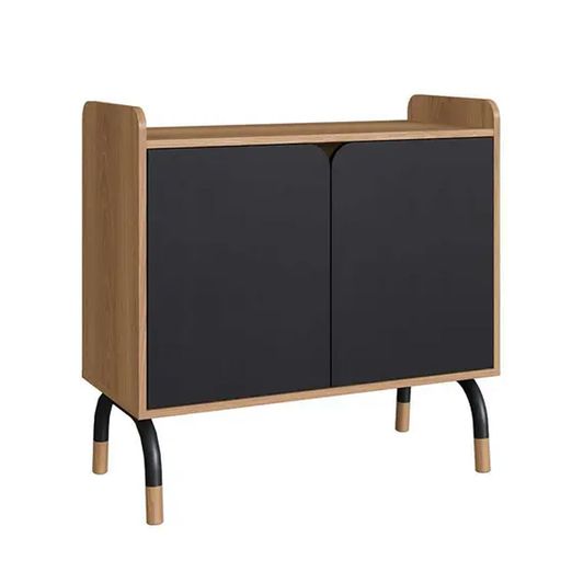 Armário Baixo Flexus Home com 2 Portas Hanover e Preto