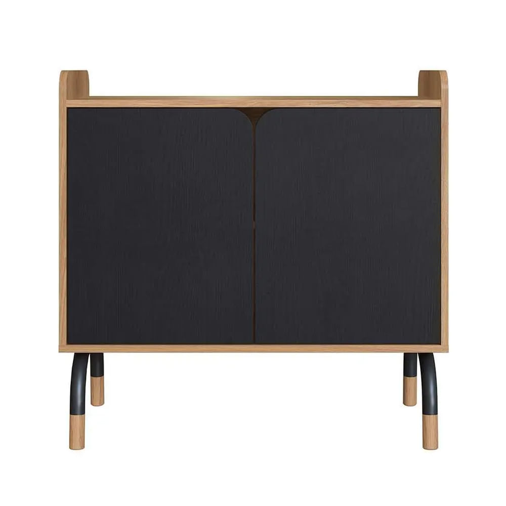 Armário Baixo Flexus Home com 2 Portas Hanover e Preto - Imagem 2
