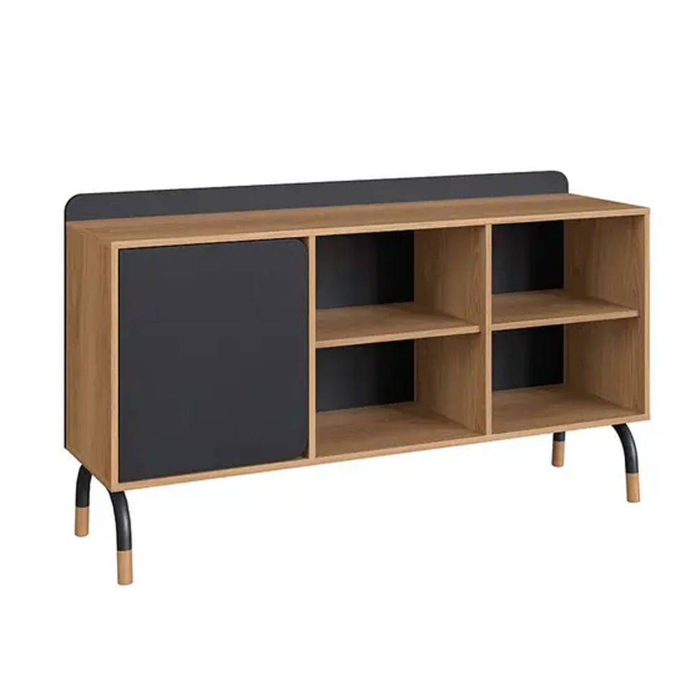 Armário Baixo Flexus Home com 1 Porta e 1 Gaveta Hanover e Preto