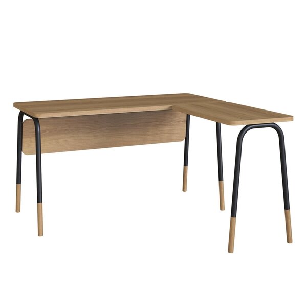 Mesa Escrivaninha Flexus de Canto Hanover e Preta 1,36m