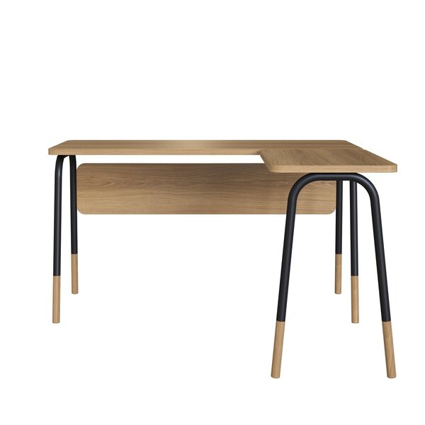Mesa Escrivaninha Flexus de Canto Hanover e Preta 1,36m - Imagem 2