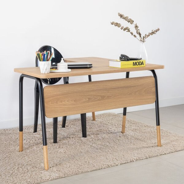 Mesa Escrivaninha Flexus de Canto Hanover e Preta 1,36m - Imagem 4