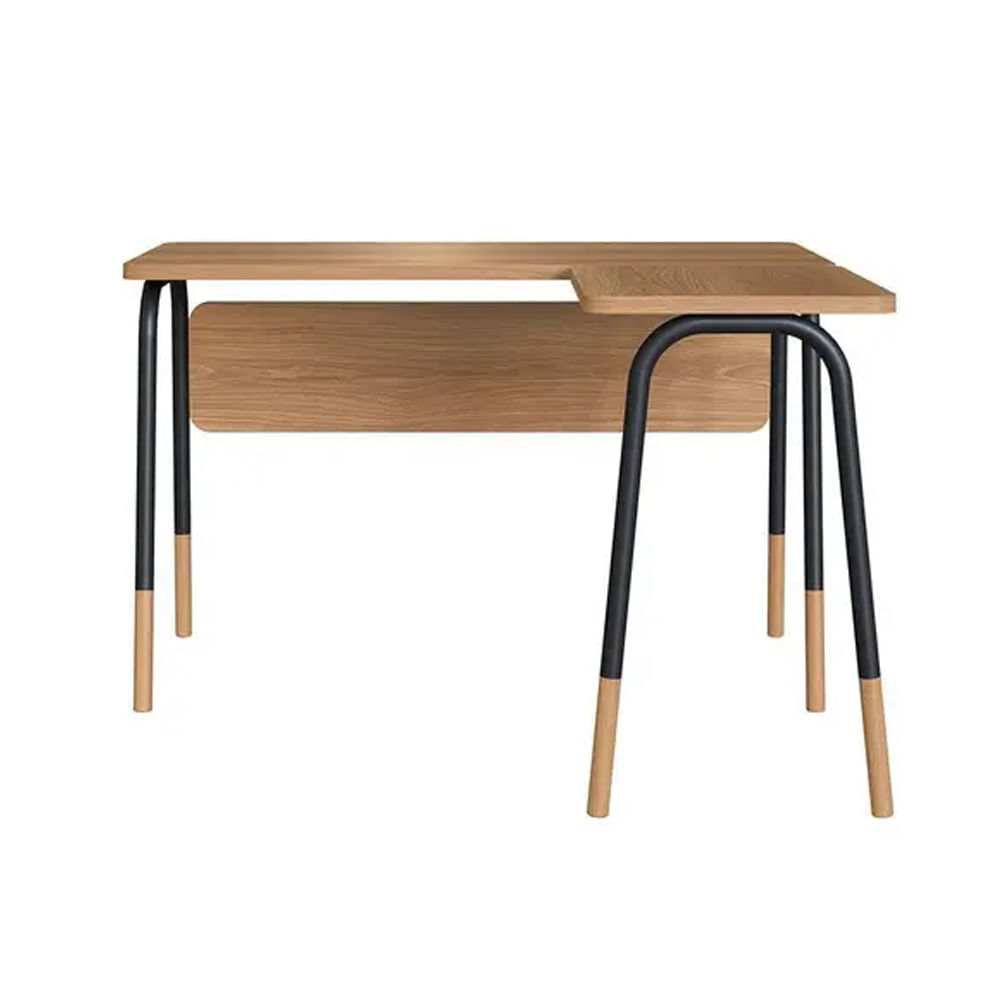 Mesa Escrivaninha Flexus de Canto Hanover e Preta 1,20m - Imagem 2