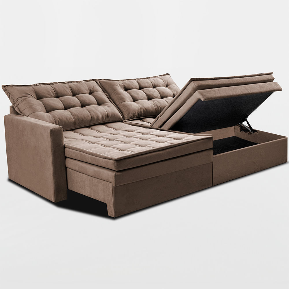 Sofá Sem Caixa Retrátil Baú 1,60m Sofá inBox Silence Velupluma Bege - Imagem 8