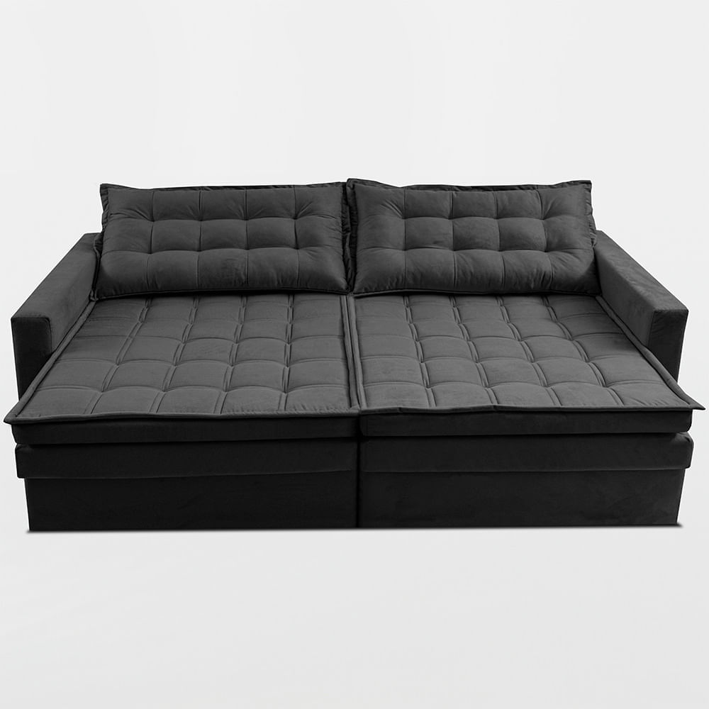 Sofá Sem Caixa Retrátil Baú 1,80m Sofá inBox Silence Velupluma Cinza - Imagem 5