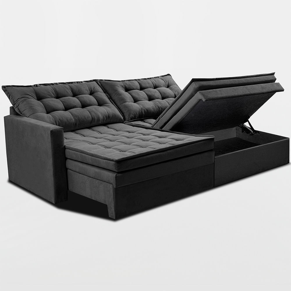 Sofá Sem Caixa Retrátil Baú 1,80m Sofá inBox Silence Velupluma Cinza - Imagem 8