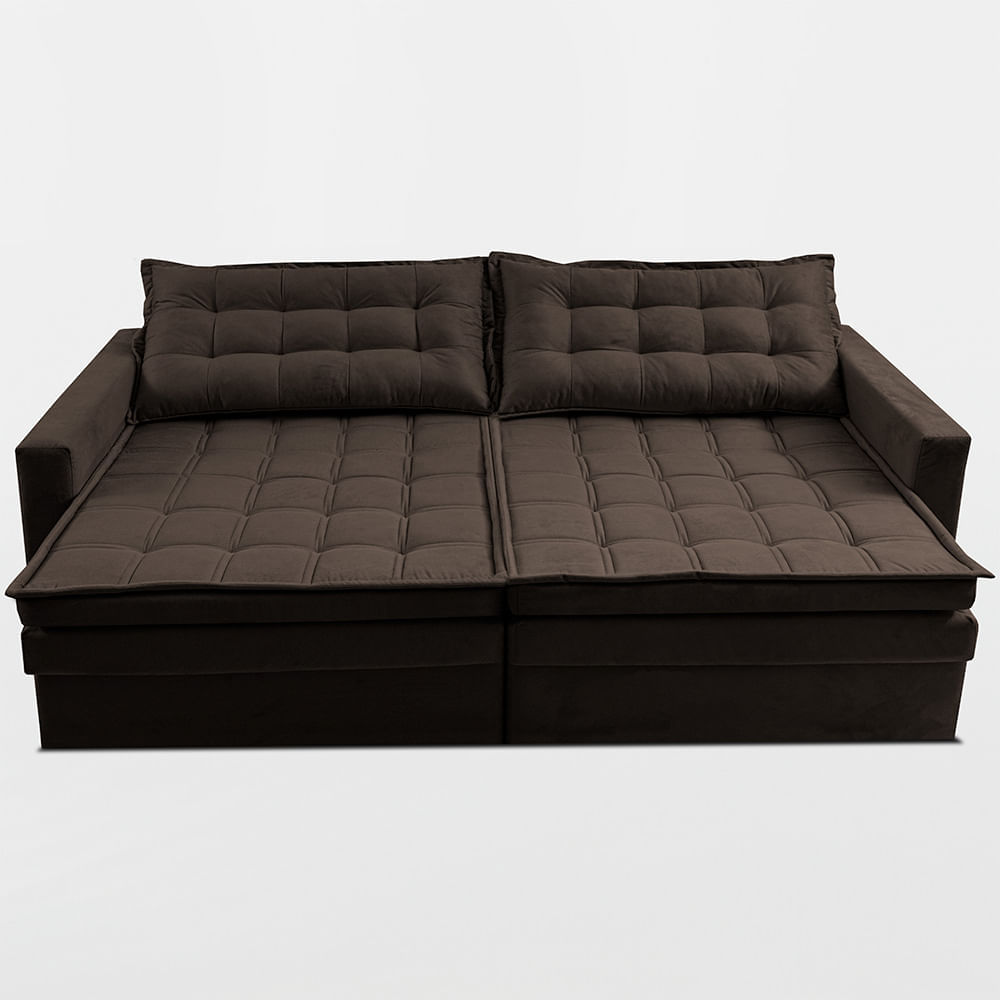 Sofá Sem Caixa Retrátil Baú 1,60m Sofá inBox Silence Velupluma Café - Imagem 5