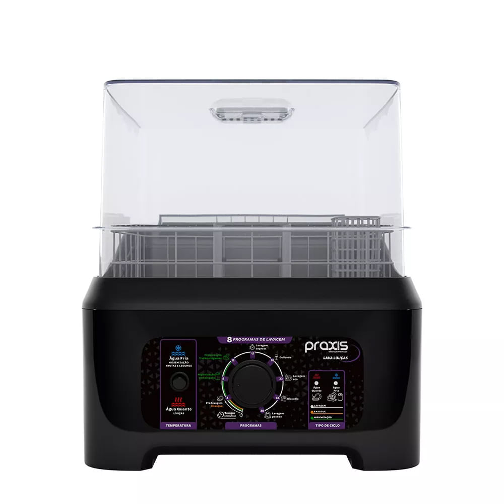 Lava Louças Portátil Semi Automática Praxis Preta 220V