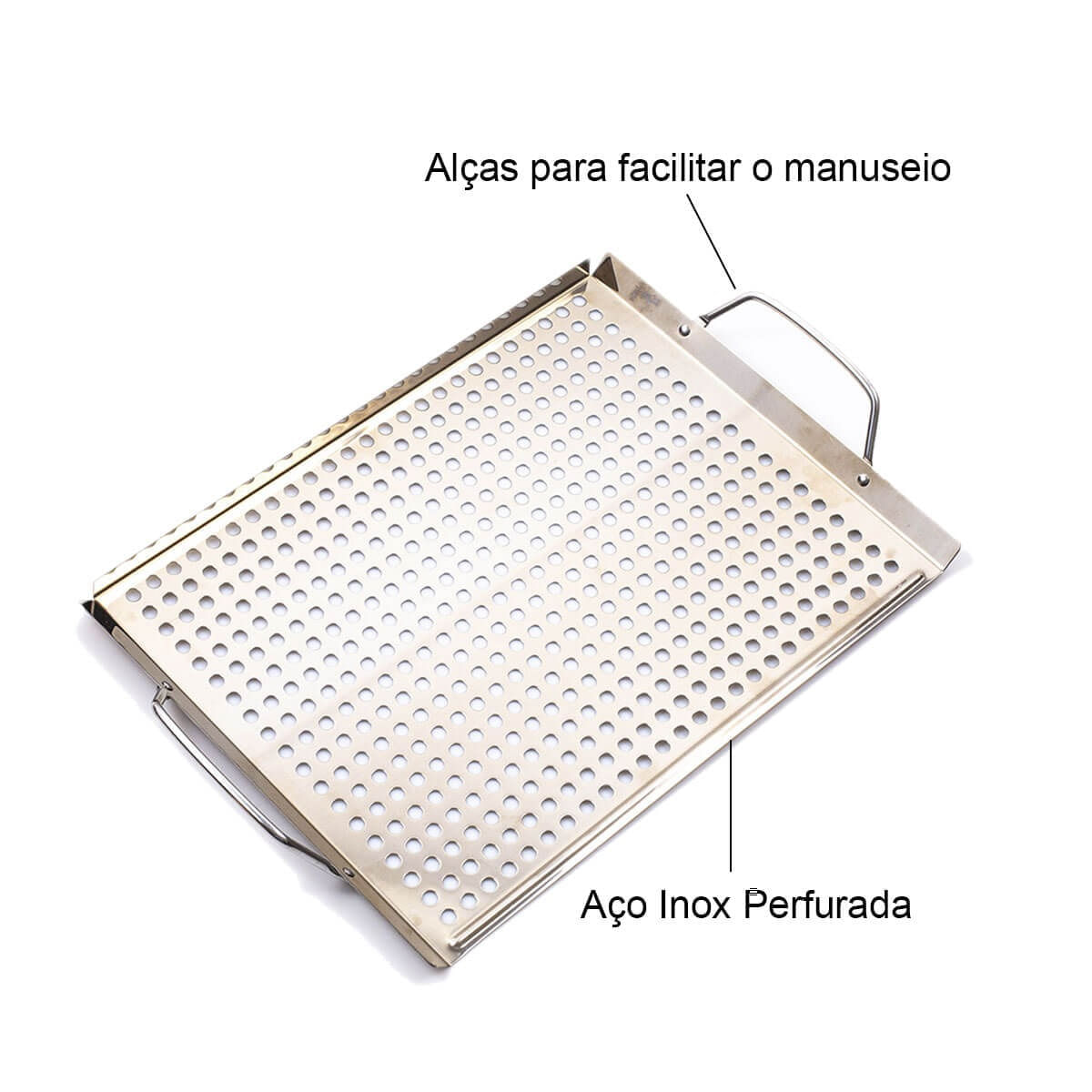 Kit para Churrasco Bandeja Wok Faca e Chaira 4 peças Prana - Imagem 4