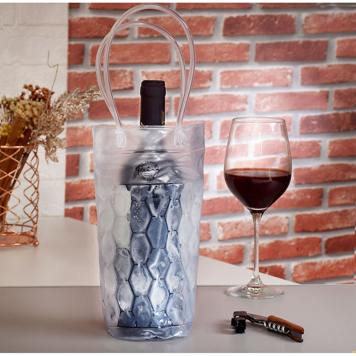 Kit Vinho Aerador Corta Gotas Bastão Resfriador e Cooler Gel - Imagem 4