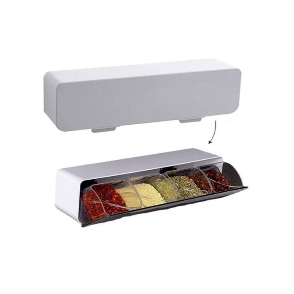 Porta Tempero Condimentos Gaveta 4 Divisórias de Parede