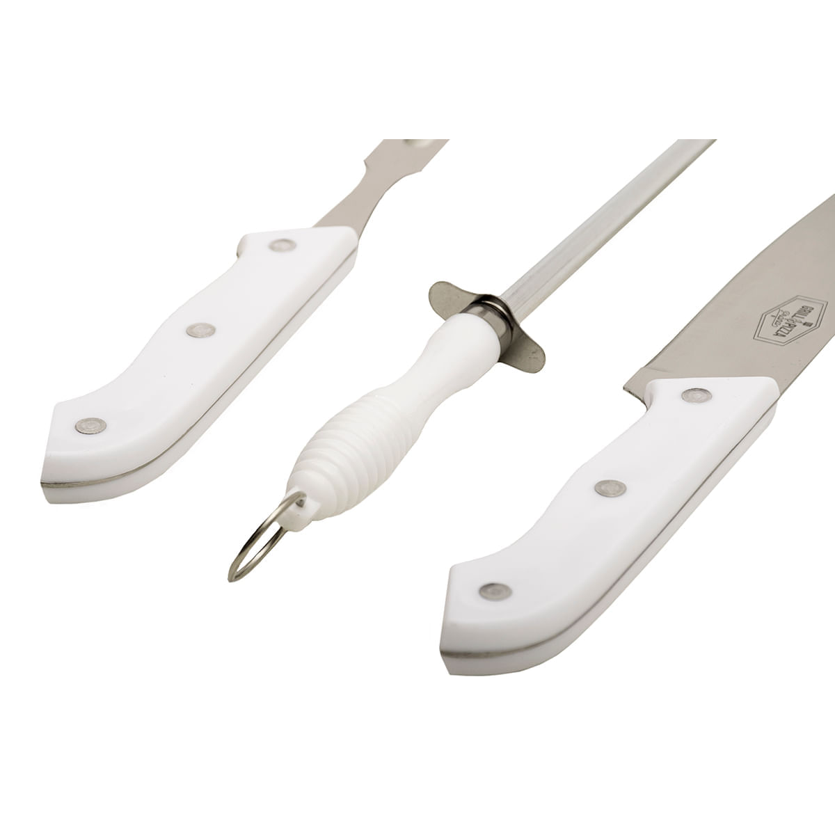 Kit Churrasco Garfo e Faca Chaira 3 Pçs Grill & Pizza Prana - Imagem 3