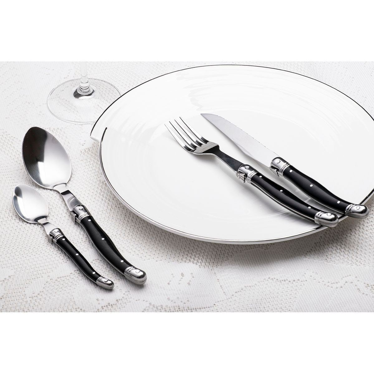 Conjunto 4 Talheres de Jantar Cozinha Estilo Luxo Francês - Imagem 2