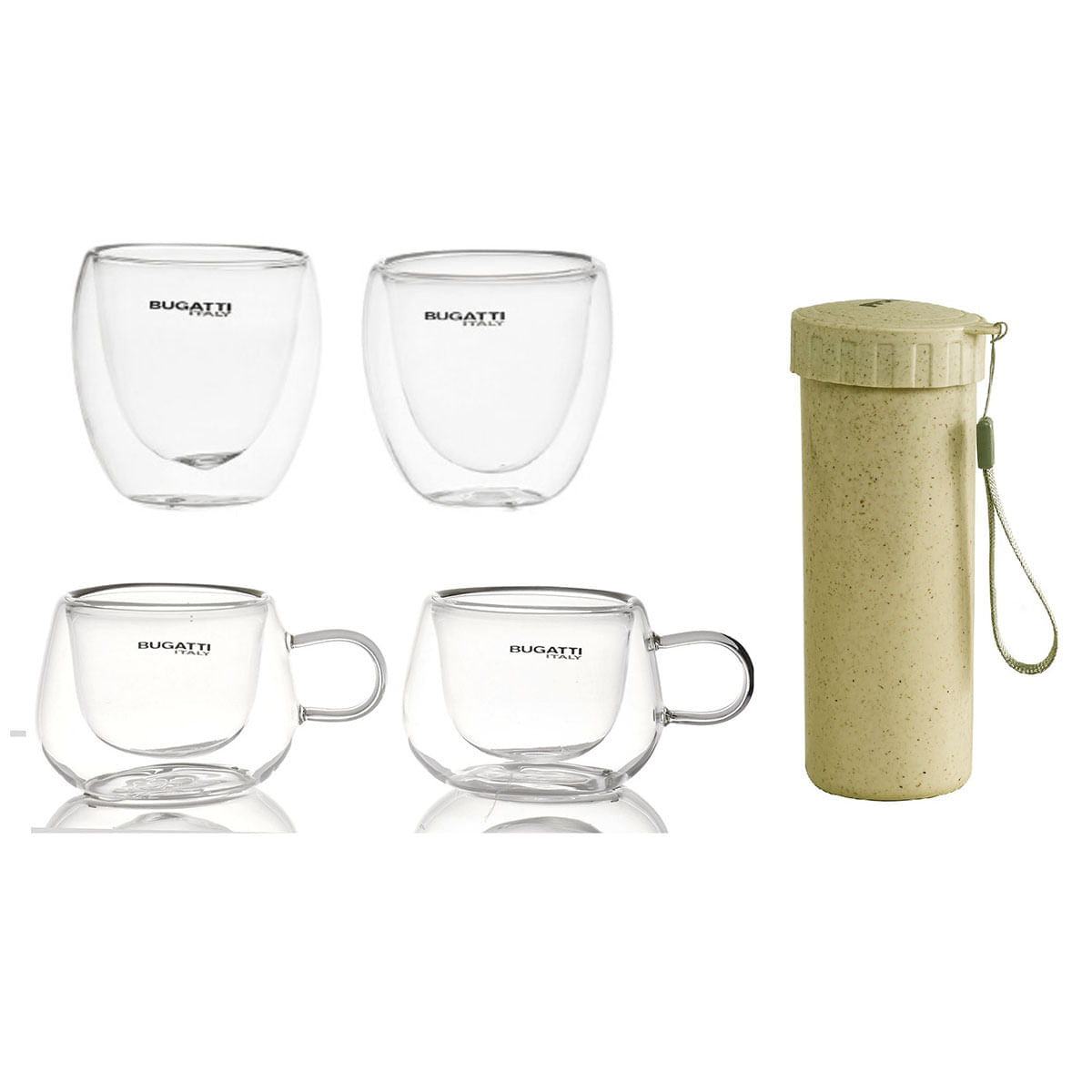 Kit 4 Copos Café Chá 100ml e 80ml 1 Copo Ecológico com Tampa