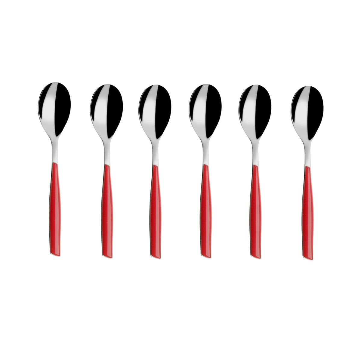 Colher para Café Inox 13cm 6 peças Vermelha Glamour Bugatti
