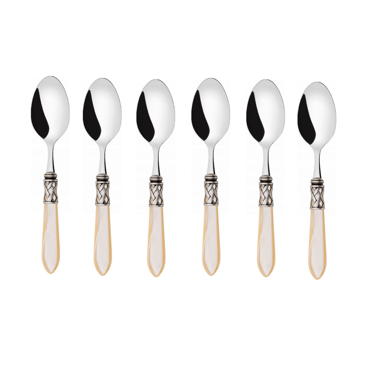 Colher para Café Pérola 13cm Inox 6 peças  Aladim Bugatti
