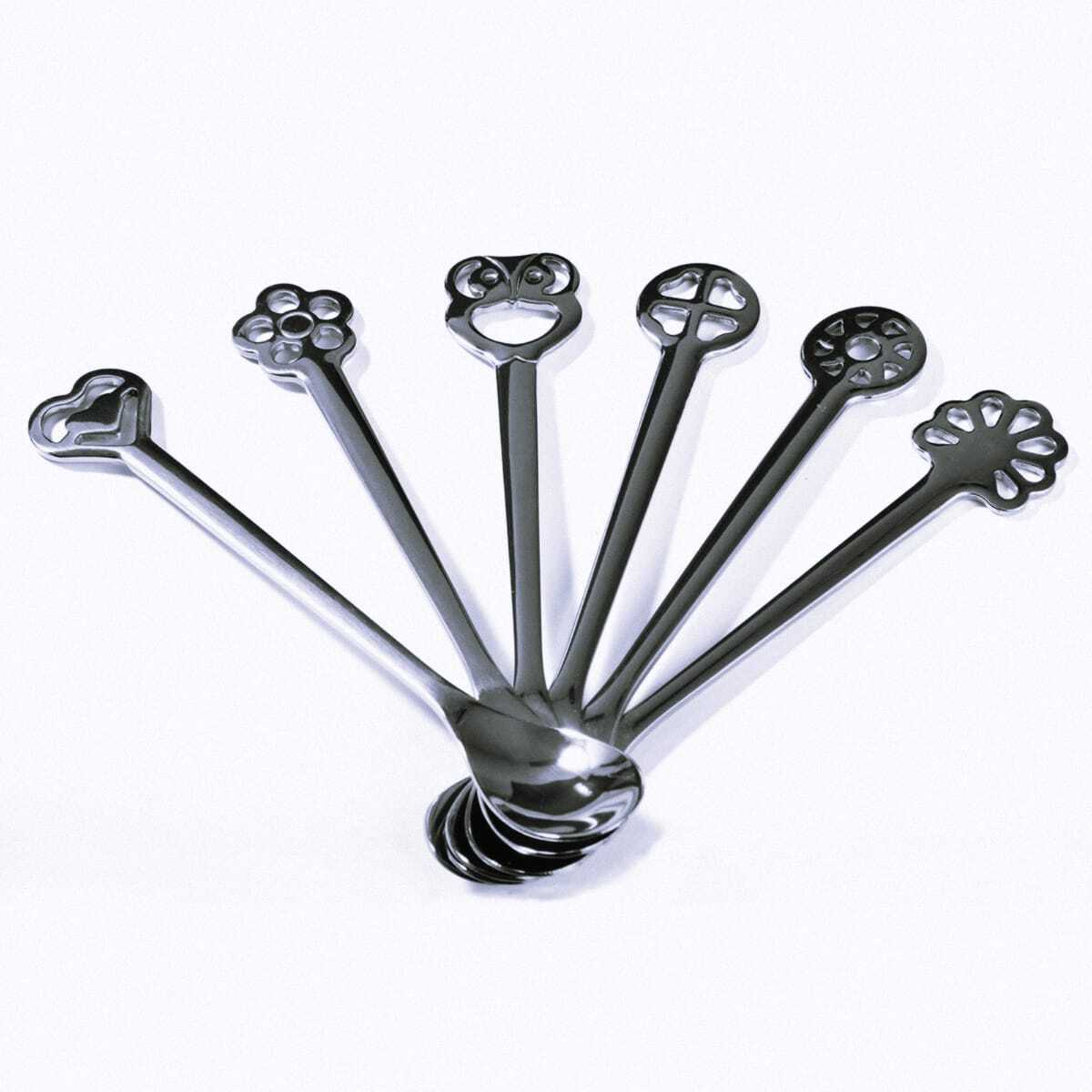 Conjunto 6 Colheres da Sorte Café Moka Prata Kiss Bugatti - Imagem 2