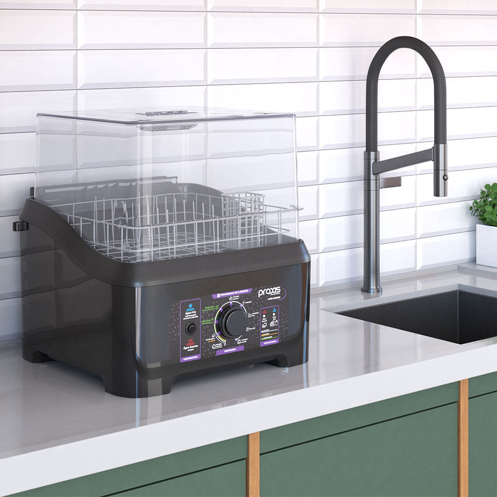 Lava Louças Portátil Semi Automática Praxis Preta 127V - Imagem 7