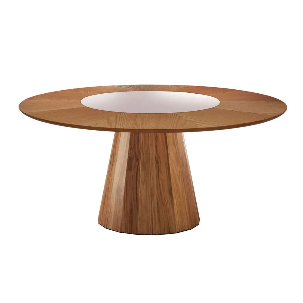 Mesa de Jantar Allure com Centro Giratório Cinamomo e Off White 1,50m