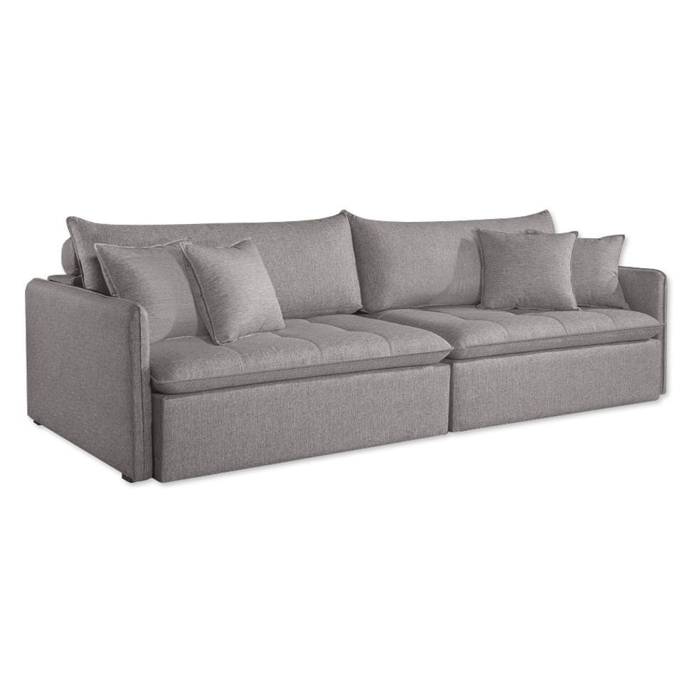 Sofá Fine Retrátil e Reclinável Sem Caixa em Linho Cinza 2,04m