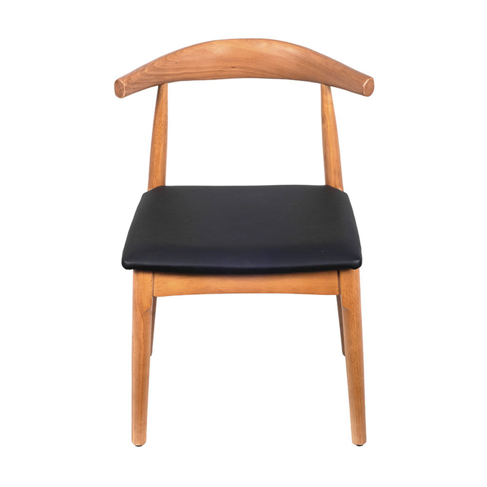 Cadeira Elbow Natural Assento Acolchoado Preto - Imagem 2