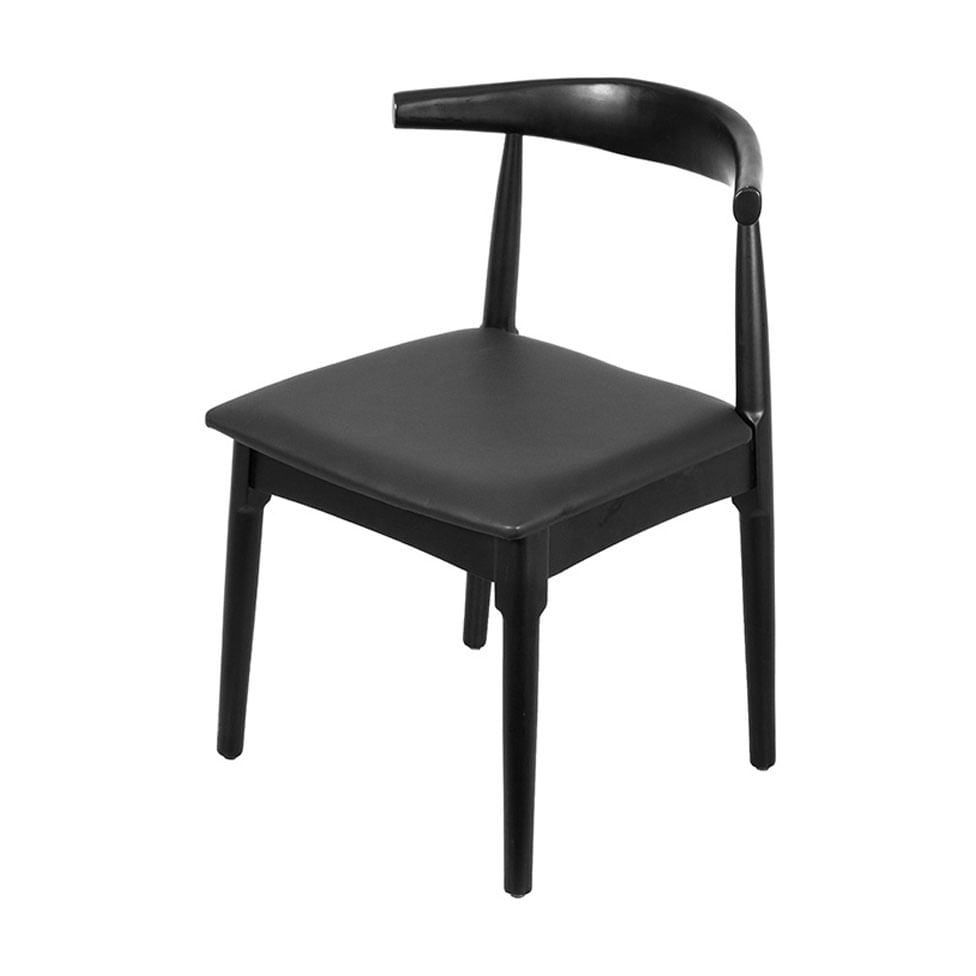Cadeira Elbow Assento Acolchoado Preto