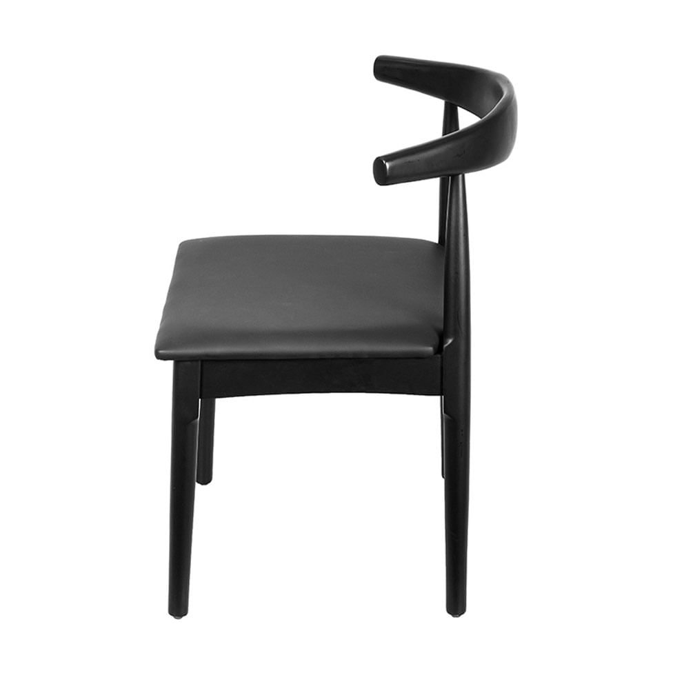 Cadeira Elbow Assento Acolchoado Preto - Imagem 3