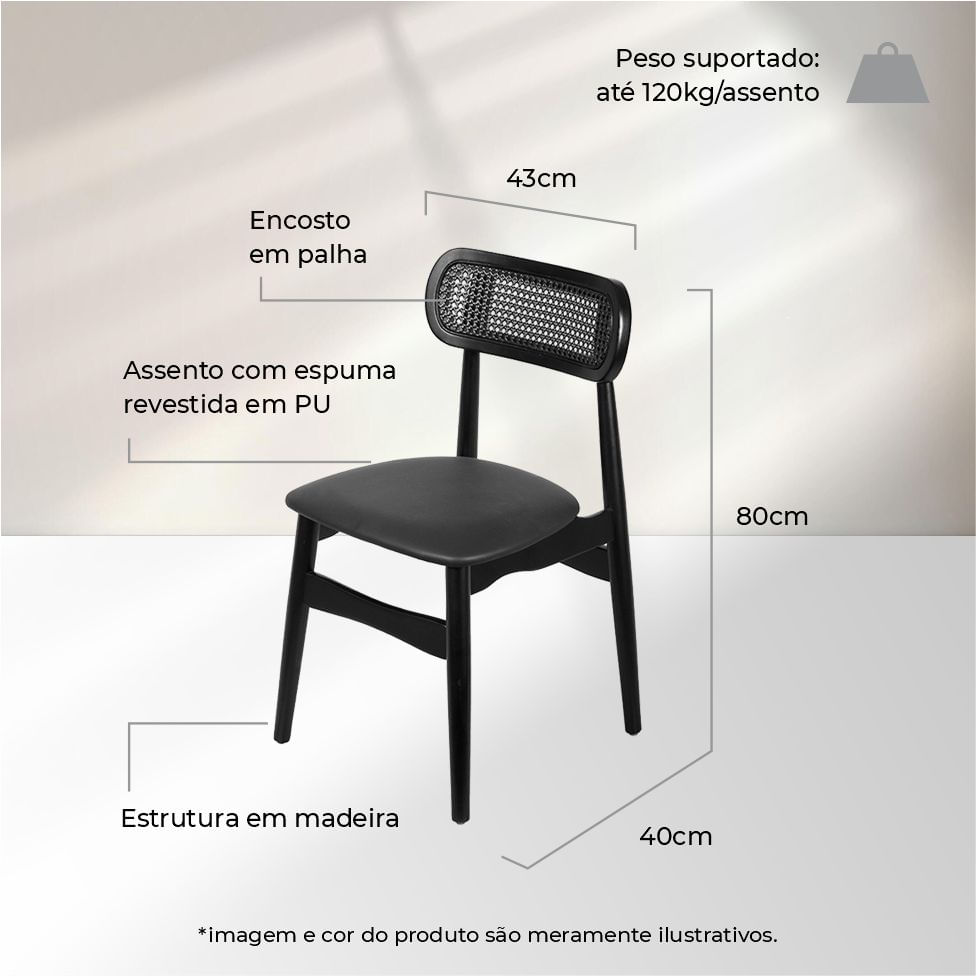 Cadeira Rainer Preta - Imagem 5