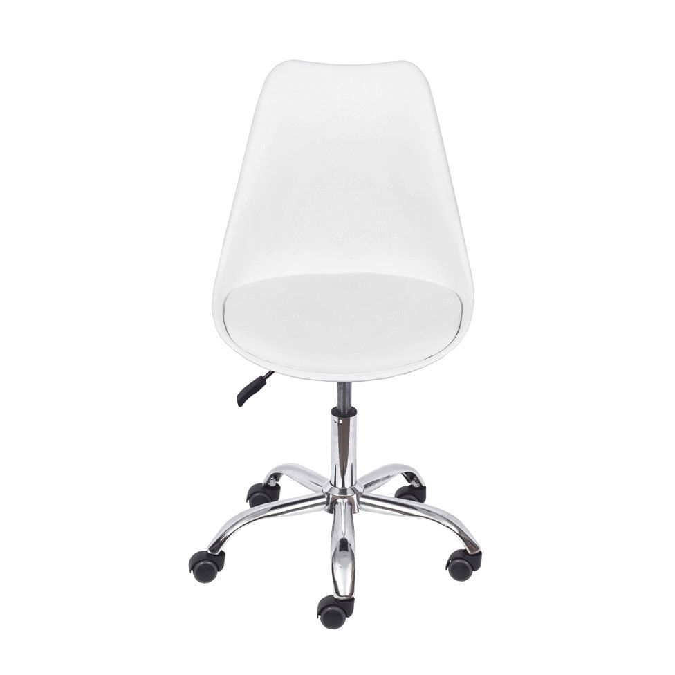 Cadeira Joly Branca Base Rodízio Cromado - Imagem 2