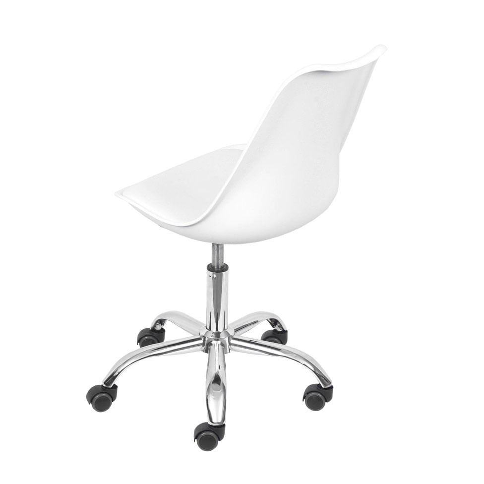 Cadeira Joly Branca Base Rodízio Cromado - Imagem 3