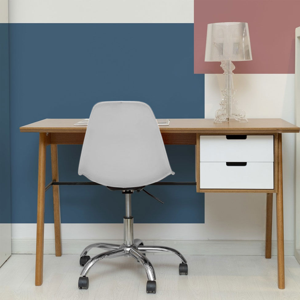 Cadeira Joly Branca Base Rodízio Cromado - Imagem 4