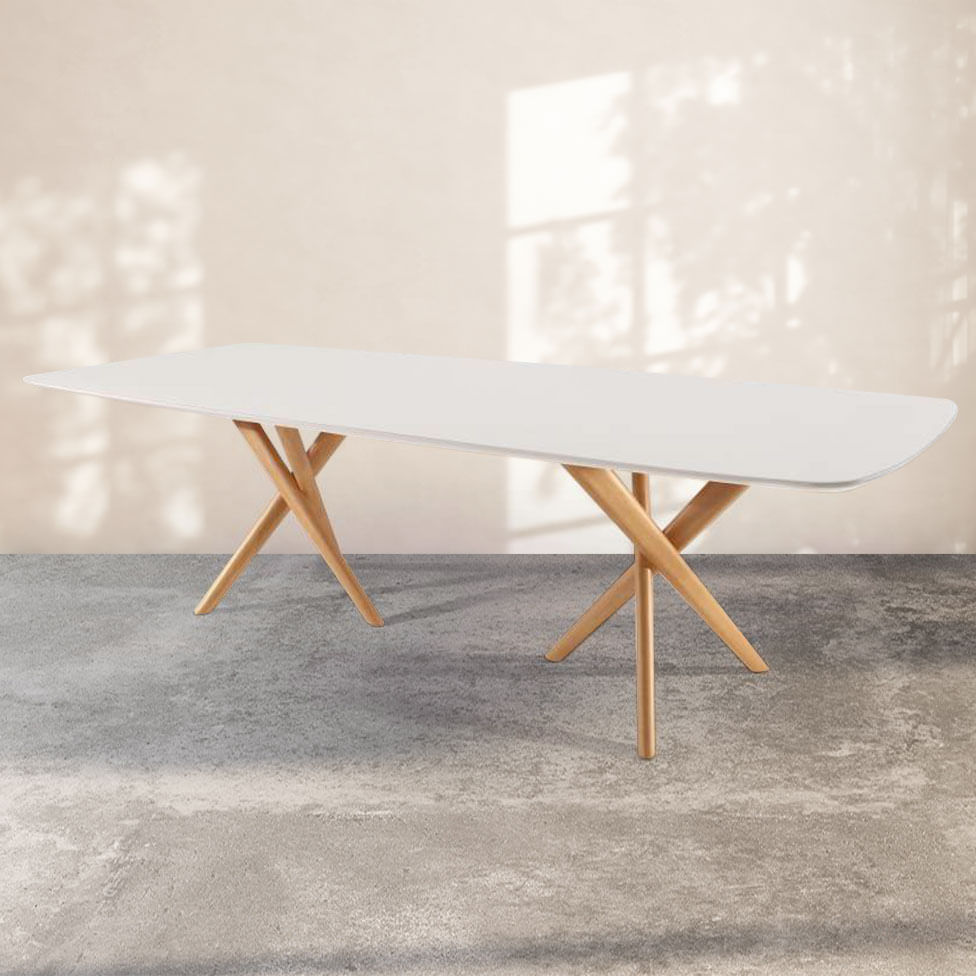 Mesa Jantar Sellenium Off White Mel 2,20m - Imagem 2