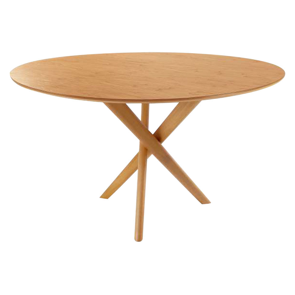 Mesa de Jantar Verso Redonda 1,20m Design Orgânico Madeira Maciça Cinamomo