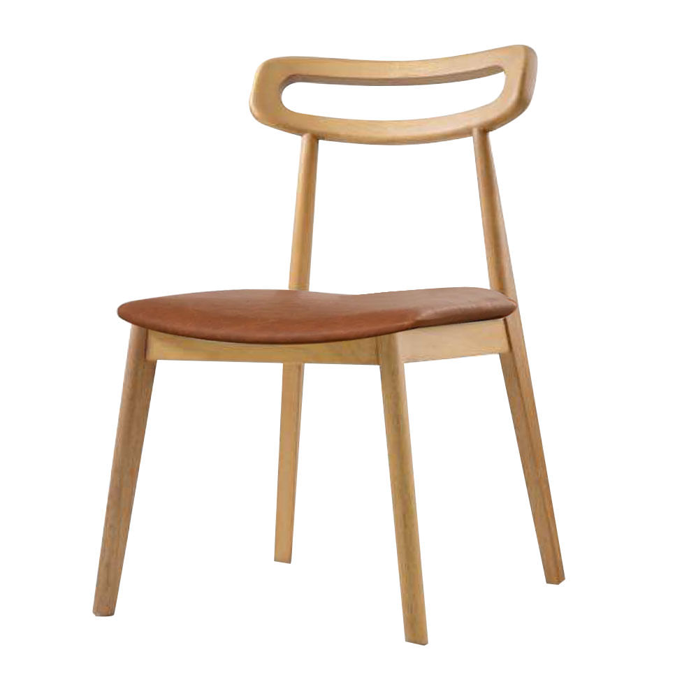 Cadeira Palladium em Corino Caramelo com Base Mel