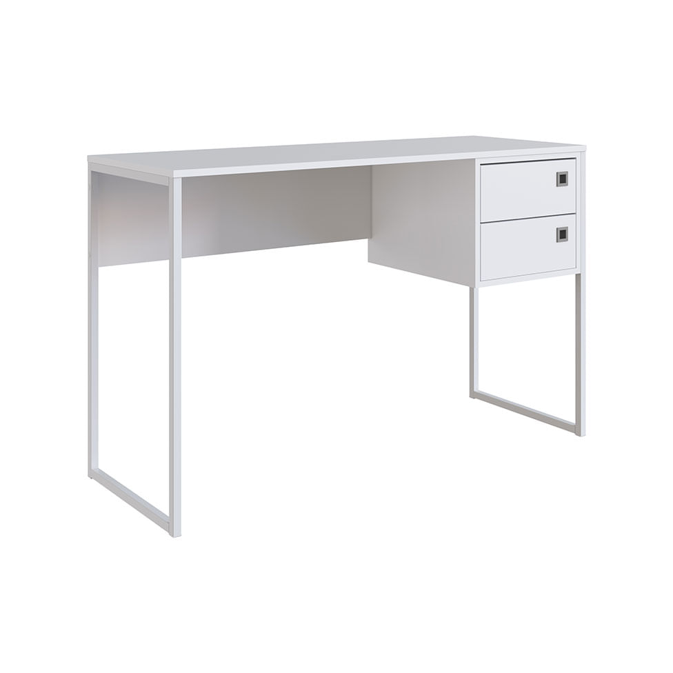 Mesa Escrivaninha Industrial para Escritório 2 Gaveta Branca