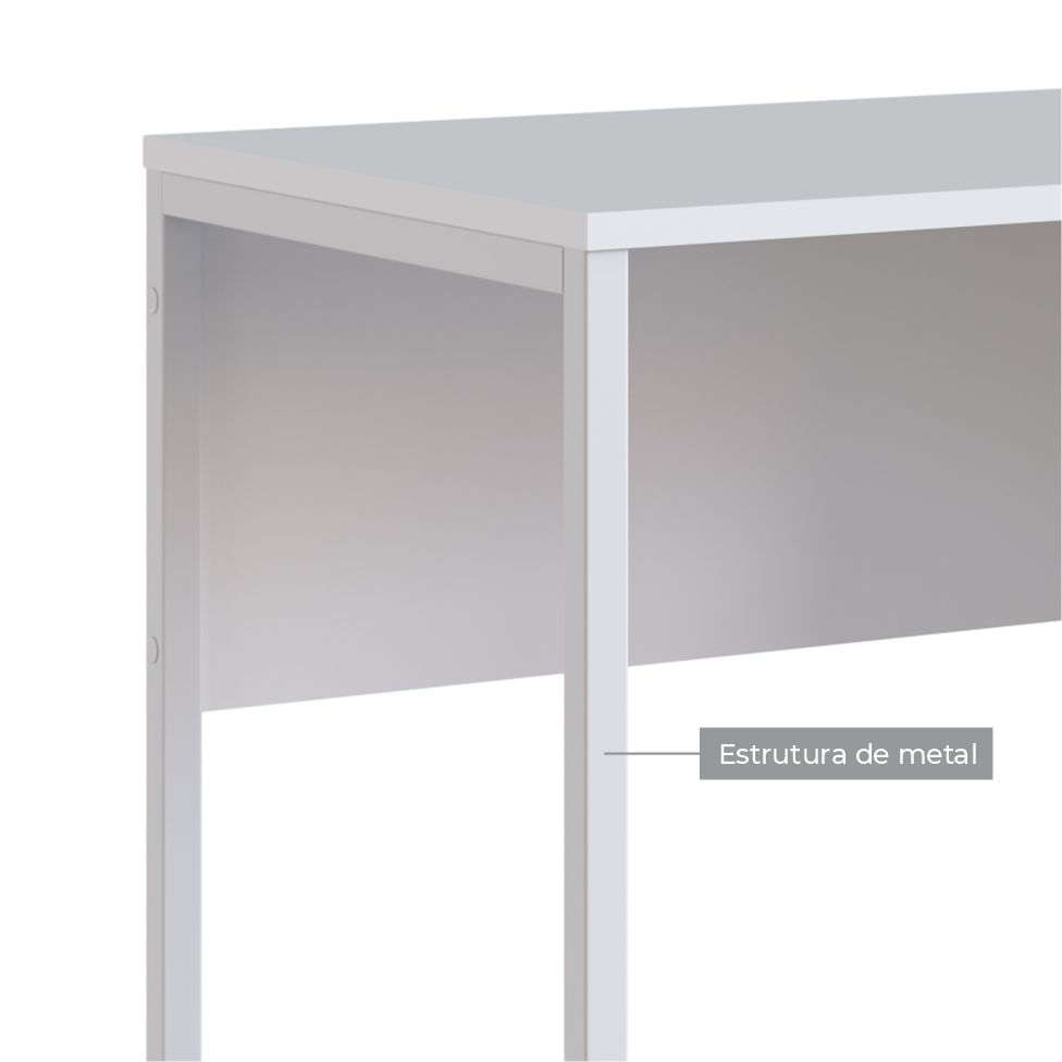 Mesa Escrivaninha Industrial para Escritório 2 Gaveta Branca - Imagem 3