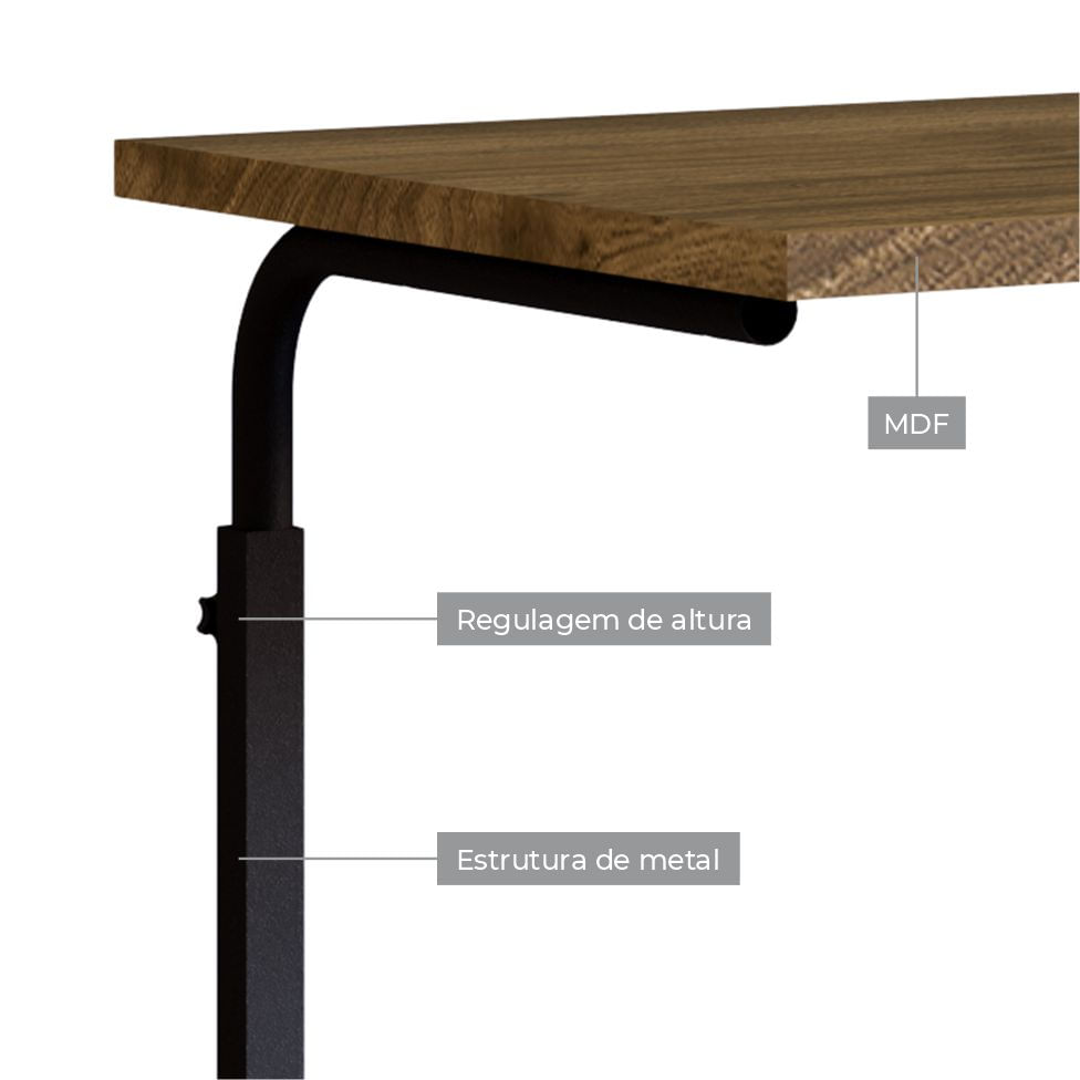 Mesa de Apoio Aproximação Mel Base Preta - Imagem 2