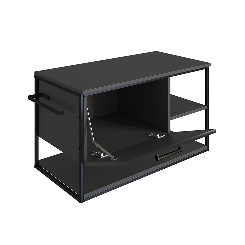 Gabinete Industrial para Banheiro Preto e Grafite com 1 Gaveta com Cuba Quadrada - Imagem 3