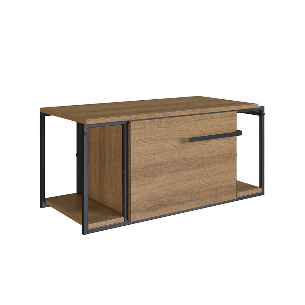 Gabinete Suspenso Industrial para Banheiro Preto e Mel 1 Porta sem Cuba