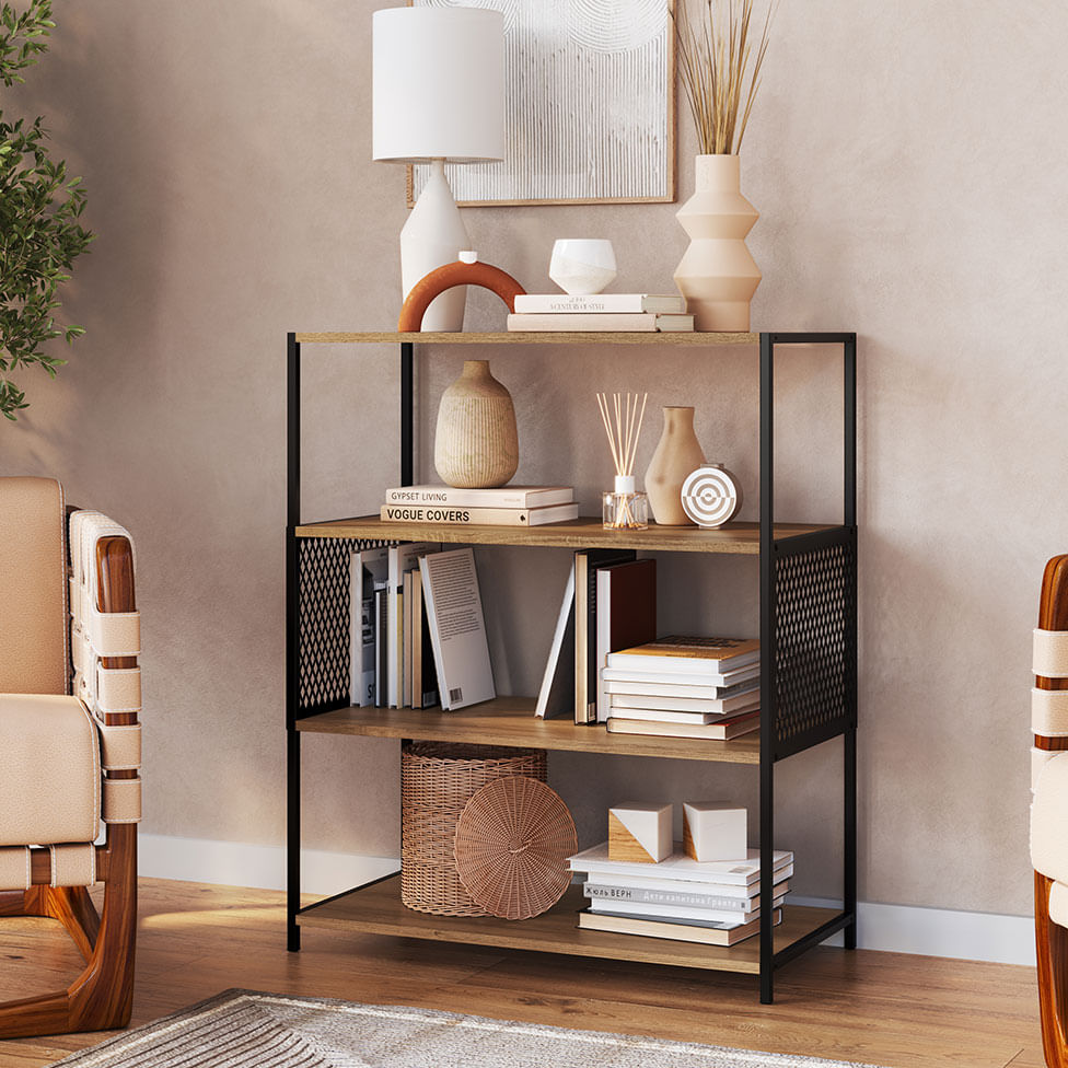 Estante Studio Média Industrial Preta e Mel - Imagem 4