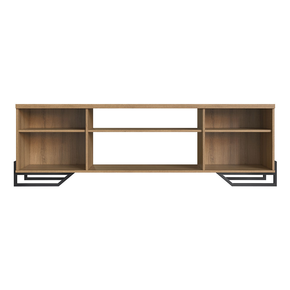 Rack Industrial com 2 Portas Preto e Mel - Imagem 2