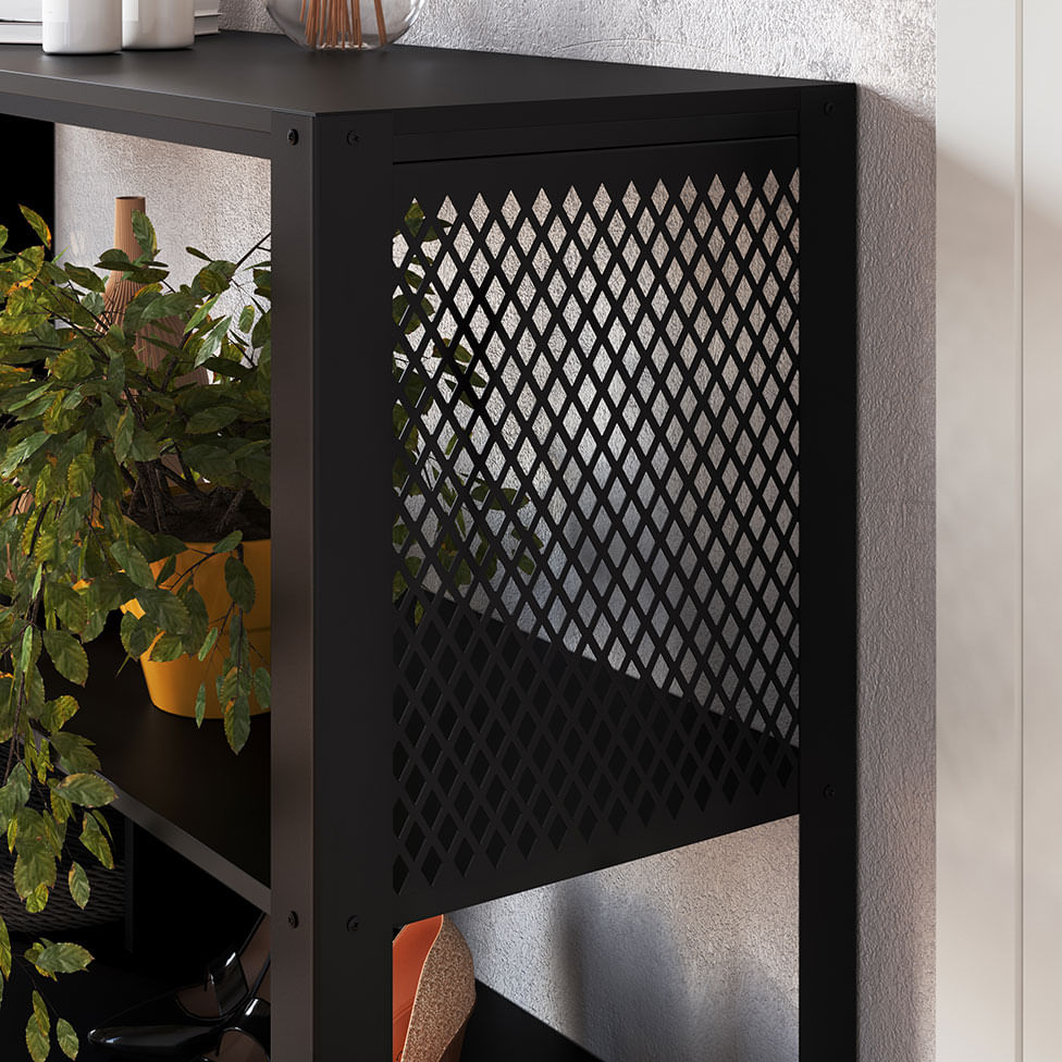 Aparador Industrial Telado Preto 1,34m - Imagem 2